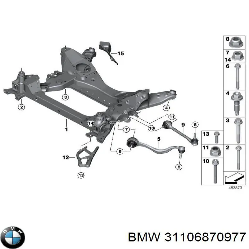 31106870977 BMW braço oscilante inferior esquerdo de suspensão dianteira