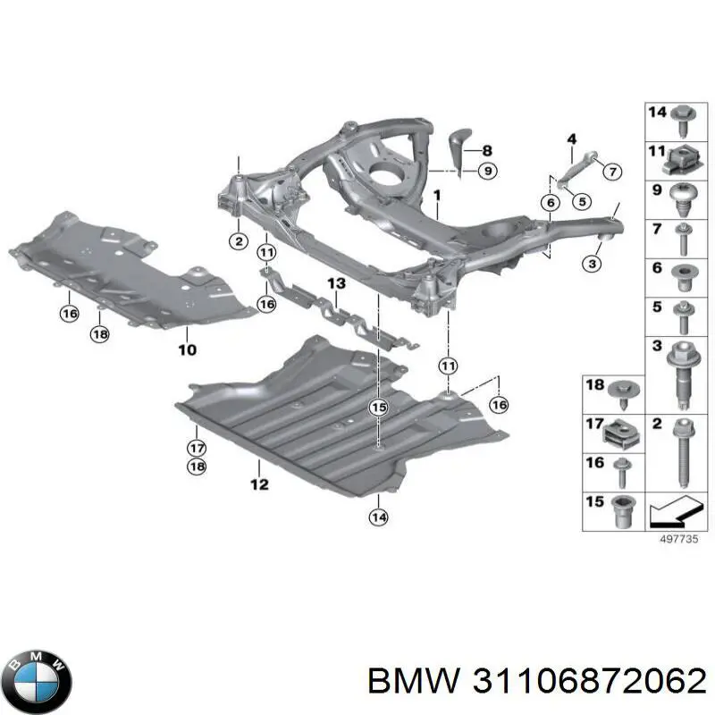 Болт переднего рычага, нижнего BMW 31106872062 цена, от 7.10 USD