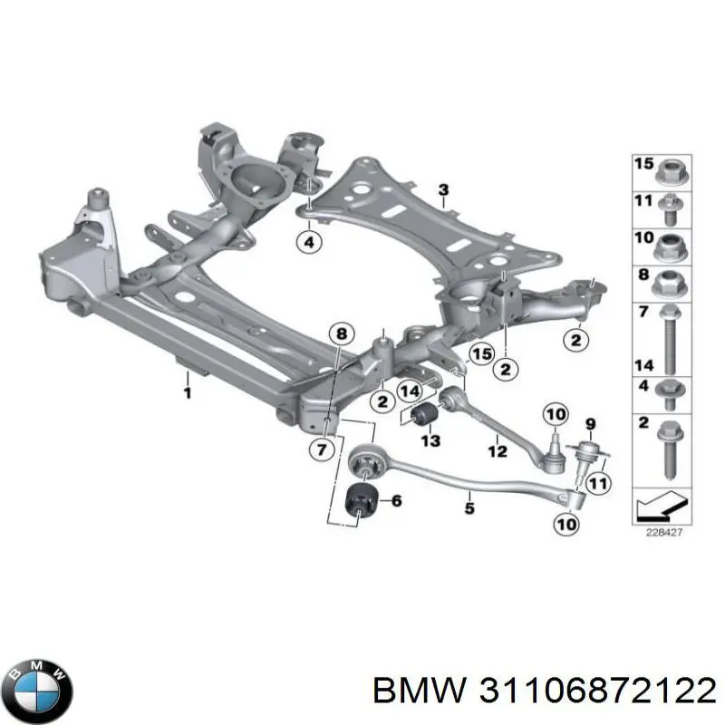 Подрамник передний 31106872122 BMW