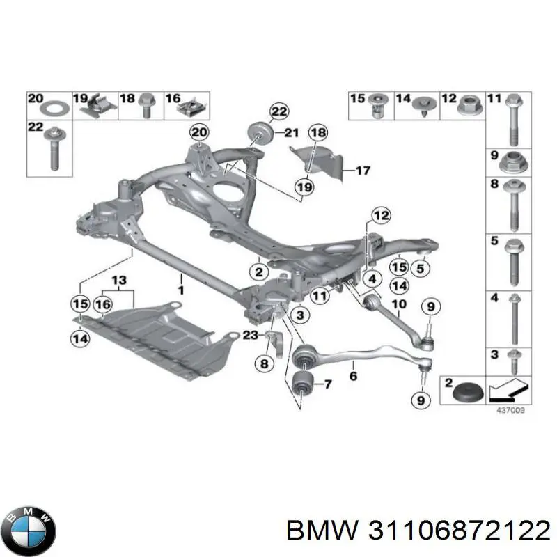 Купить 31106872122 BMW Поперечина передней подвески