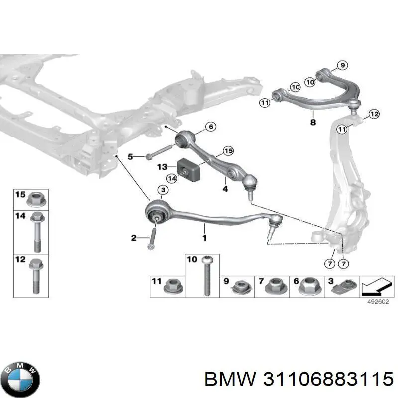 Рычаг передней подвески верхний левый на BMW X7 (G07) купить.