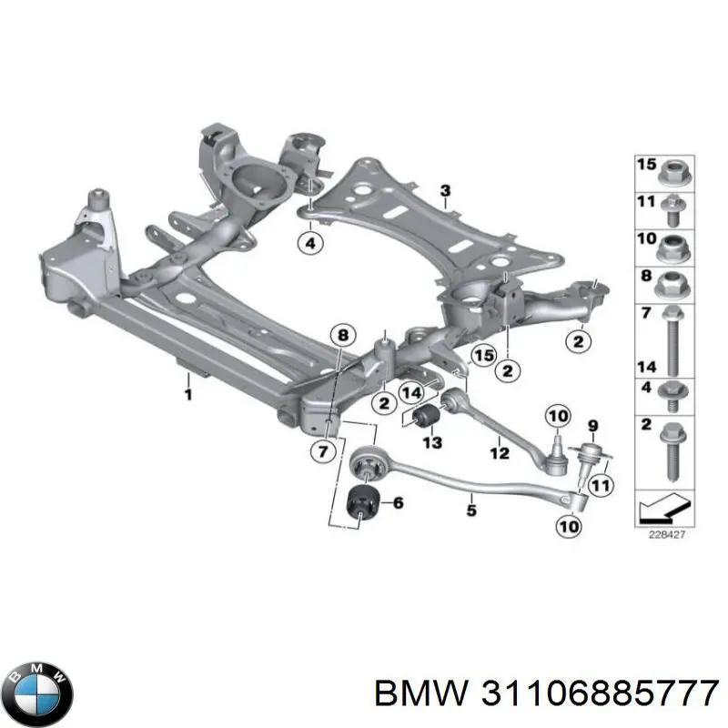 Болт переднего рычага BMW 31106885777 цена, от 10.24 USD