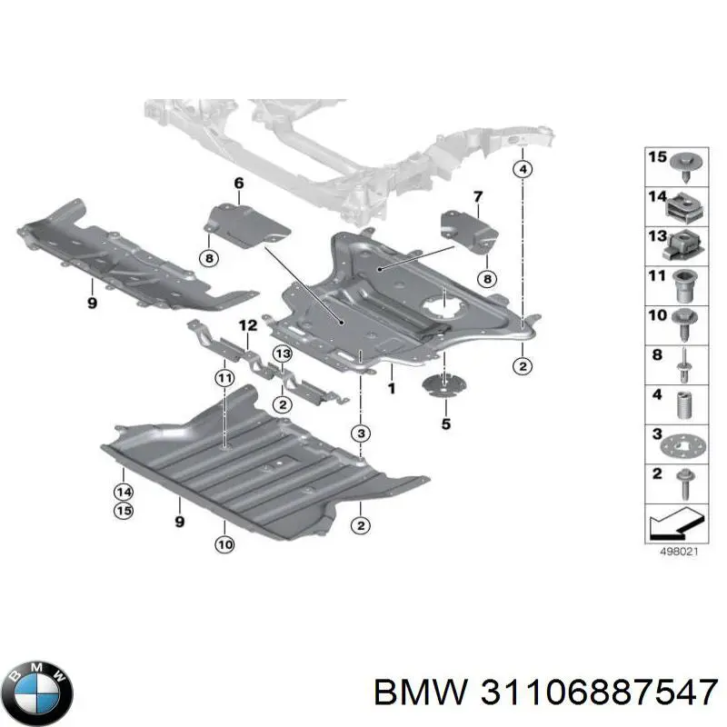 Купить 6887547 BMW Щит предохранительный