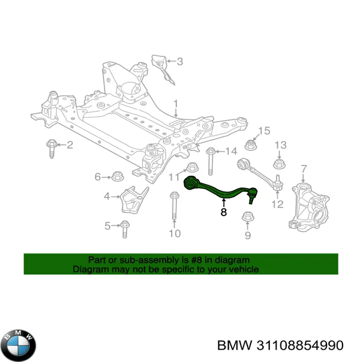 Купить 31108854990 BMW Нижний правый рычаг передней подвески