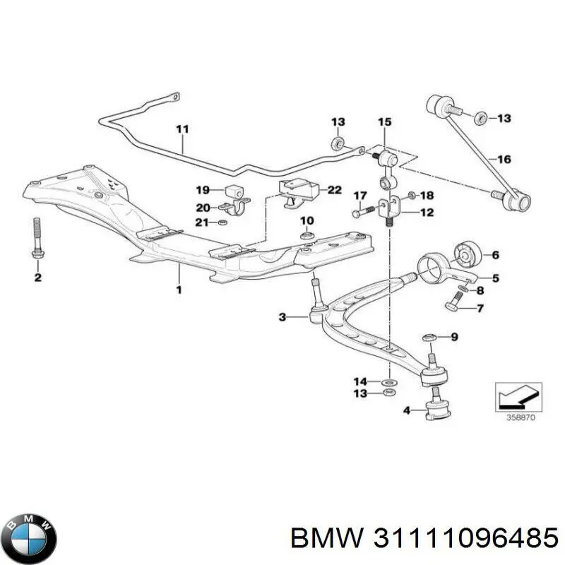 31111096485 BMW балка передней подвески (подрамник)