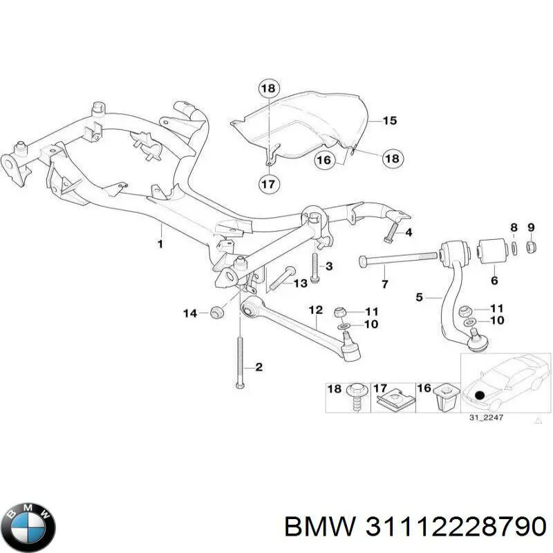 31112228790 BMW балка передней подвески (подрамник)