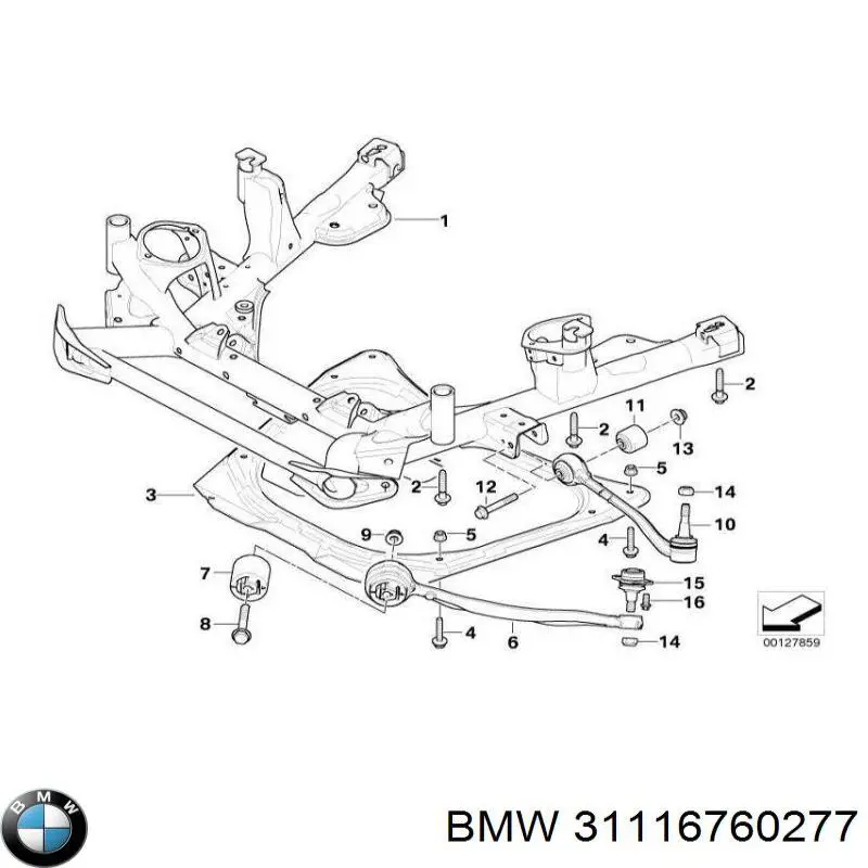 Балка передней подвески (подрамник) на BMW X5 (E53) купить.