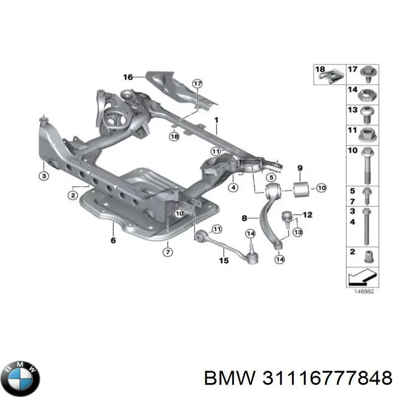 Купить 31116776763 BMW Поперечина передней подвески