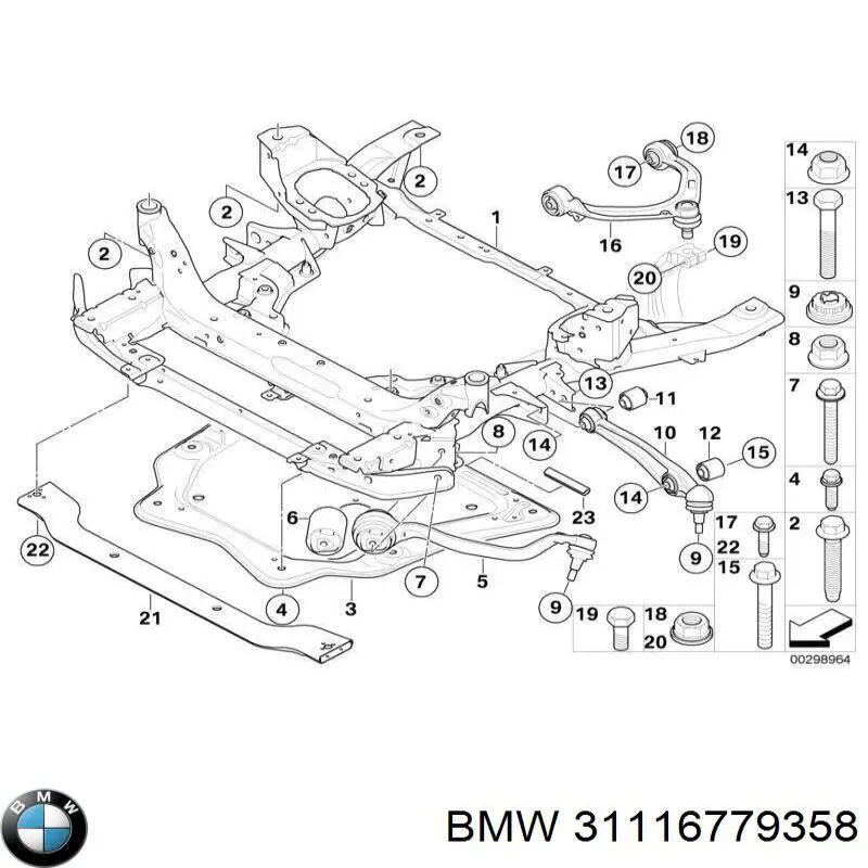 31116779358 BMW viga de suspensão dianteira (plataforma veicular)