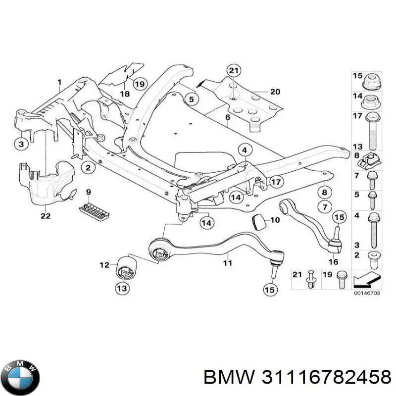 Передняя балка BMW 31116782458 цена, от 121.63 USD