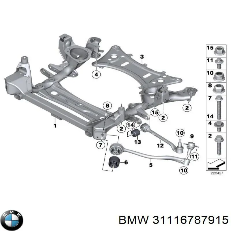 31116787915 BMW балка передней подвески (подрамник)