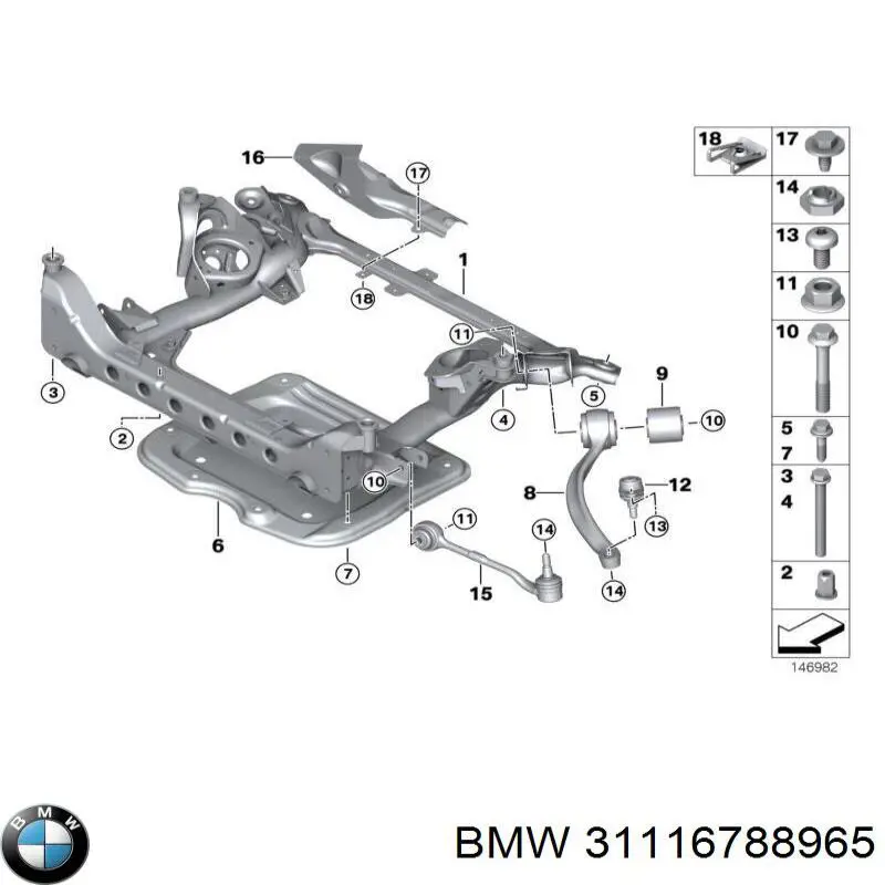 31116788965 BMW Подрамник передней подвески