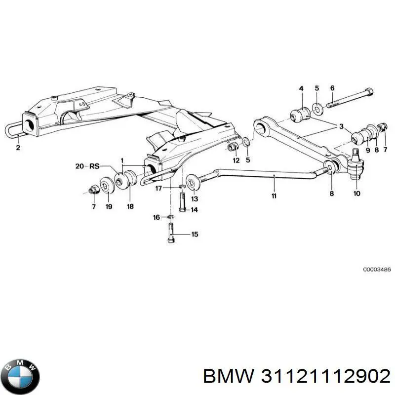 Сайлентблок передней подвески BMW 31121112902 цена, от 19.17 USD