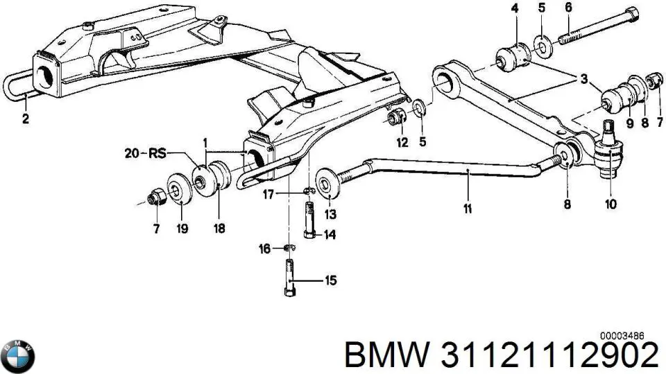 Сайлентблок нижнего переднего рычага  BMW 31121112902