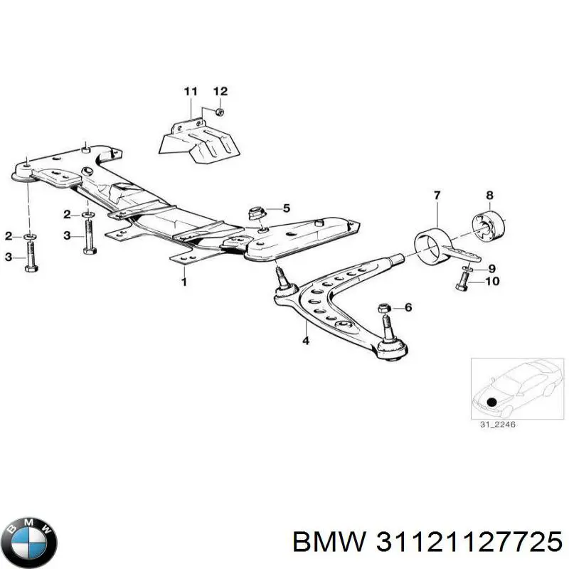 31121127725 BMW рычаг передней подвески нижний левый