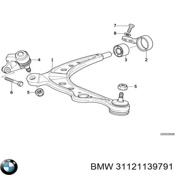 Купить 31121139791 BMW Кронштейн крепления переднего рычага задний