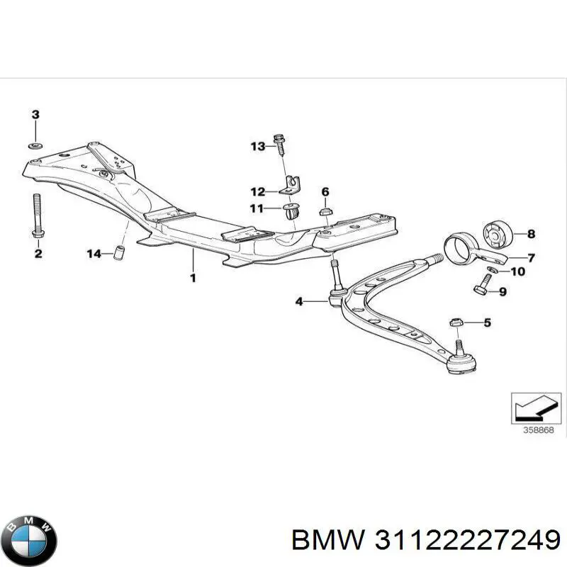 31122227249 BMW рычаг передней подвески нижний левый