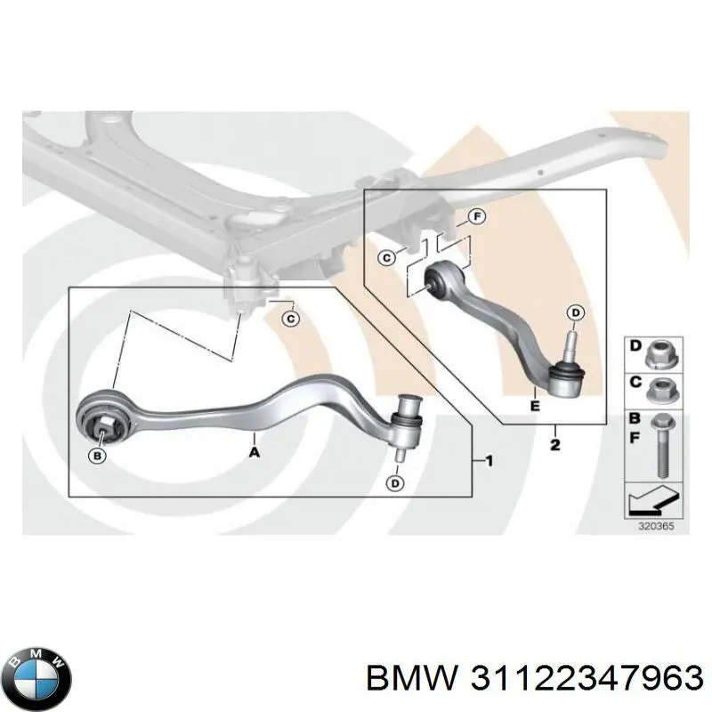 31122347963 BMW braço oscilante inferior esquerdo de suspensão dianteira