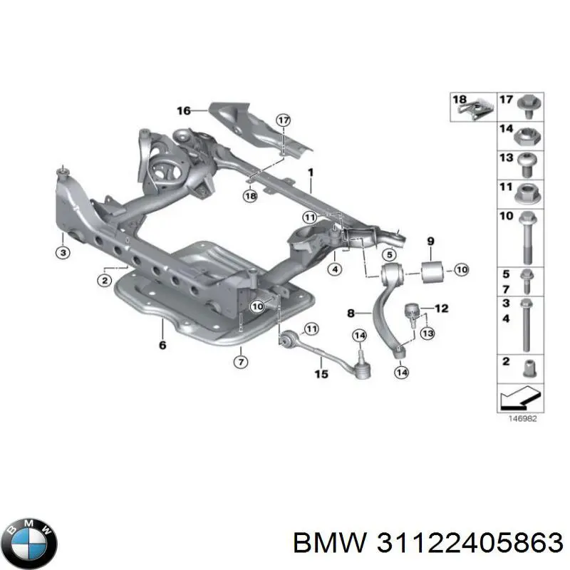 31122405863 BMW рычаг передней подвески нижний левый/правый
