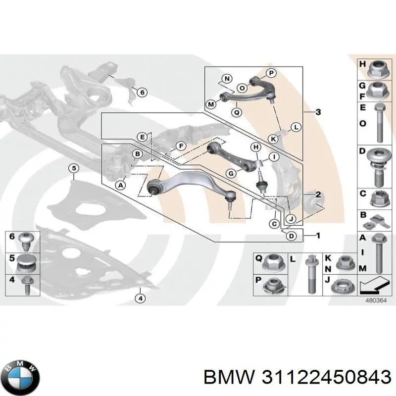 31122450843 BMW Рычаг передней подвески нижний левый