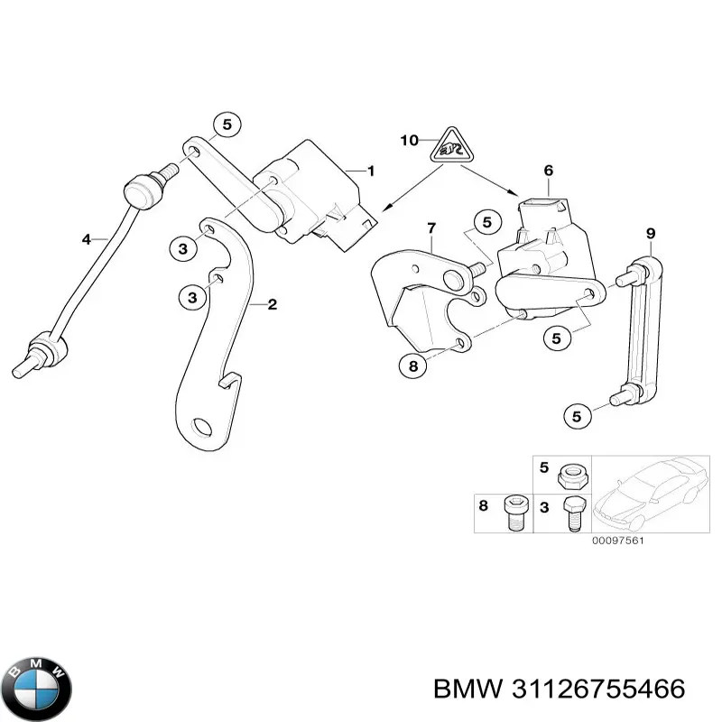 Тяга датчика уровня положения кузова передняя BMW 31126755466 цена, от 19.00 USD