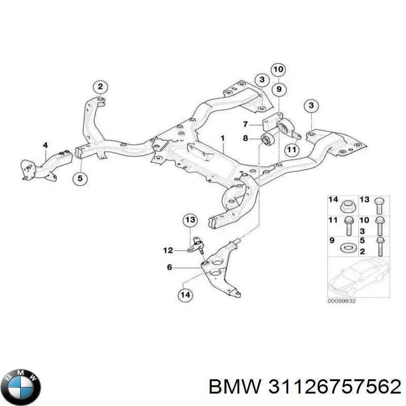 Купить 31126757562 BMW Сайлентблок нижний передней подвески