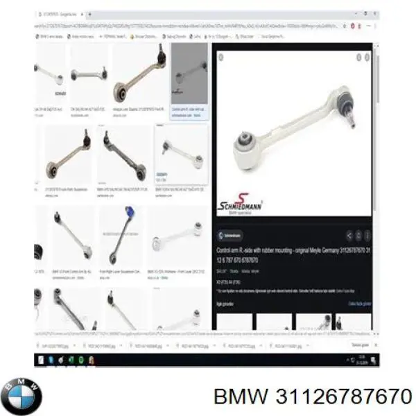 Правый рычаг передней нижней подвески BMW 31126787670 цена, от 25.91 USD