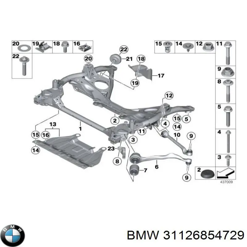 Купить 31126854729 BMW Сайлентблок нижний передней подвески
