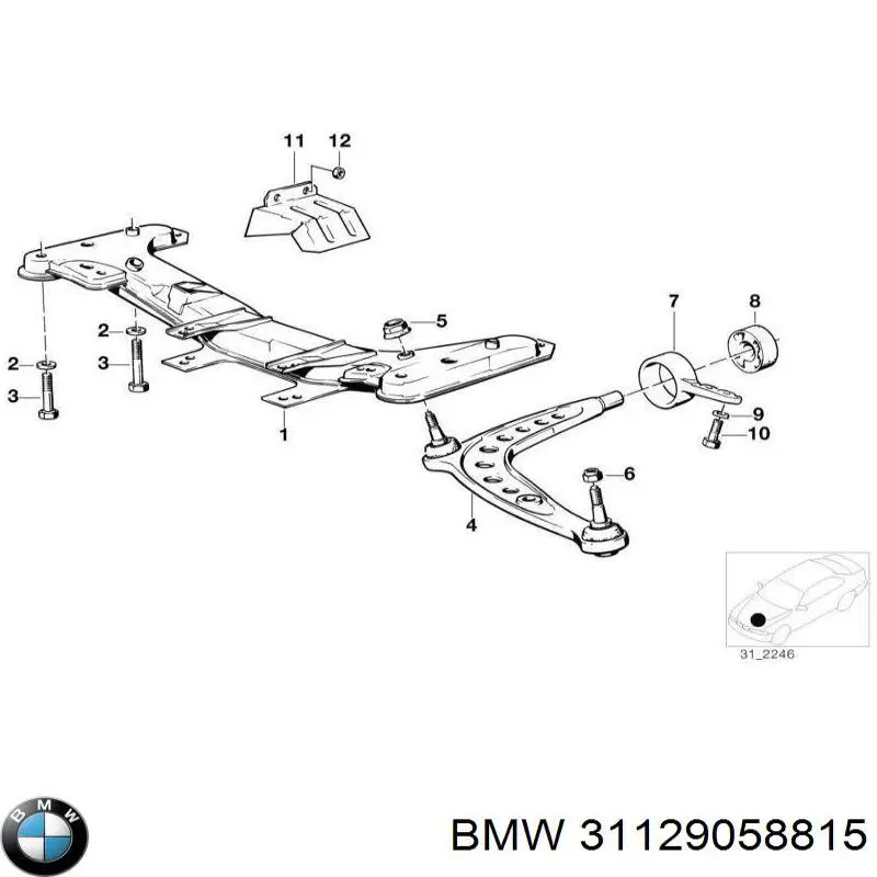 Сайлентблок передней подвески BMW 31129058815 цена, от 7.43 USD