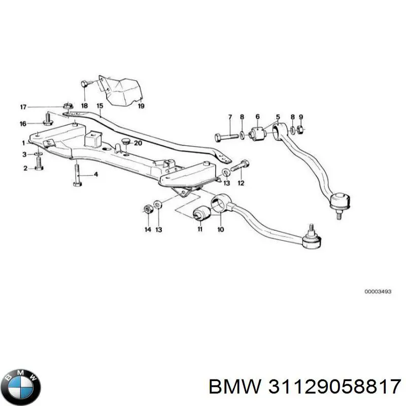 Сайлентблок переднего верхнего рычага BMW 31129058817