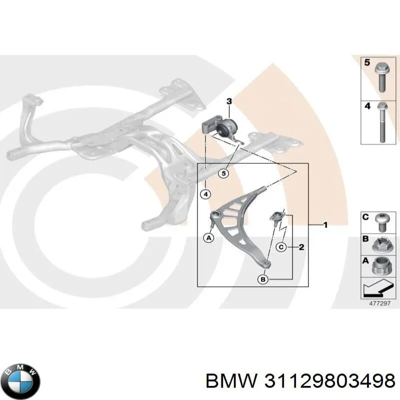 Сайлентблок нижнего переднего рычага  BMW 31129803498