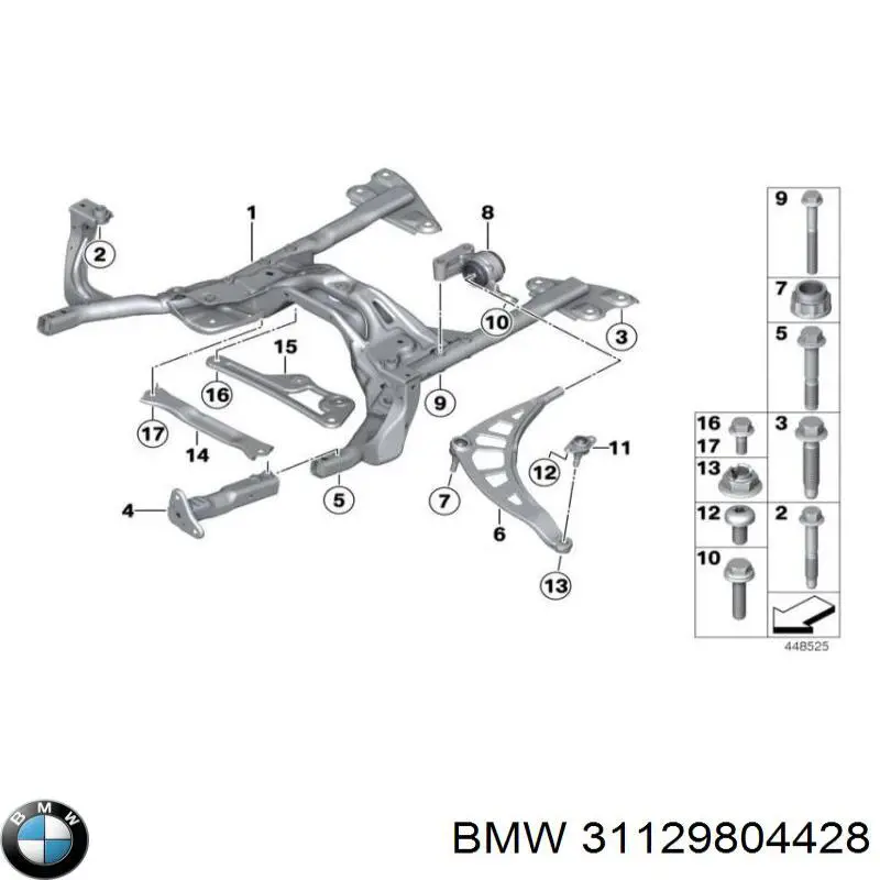 Сайлентблок переднего нижнего рычага 31129804428 BMW