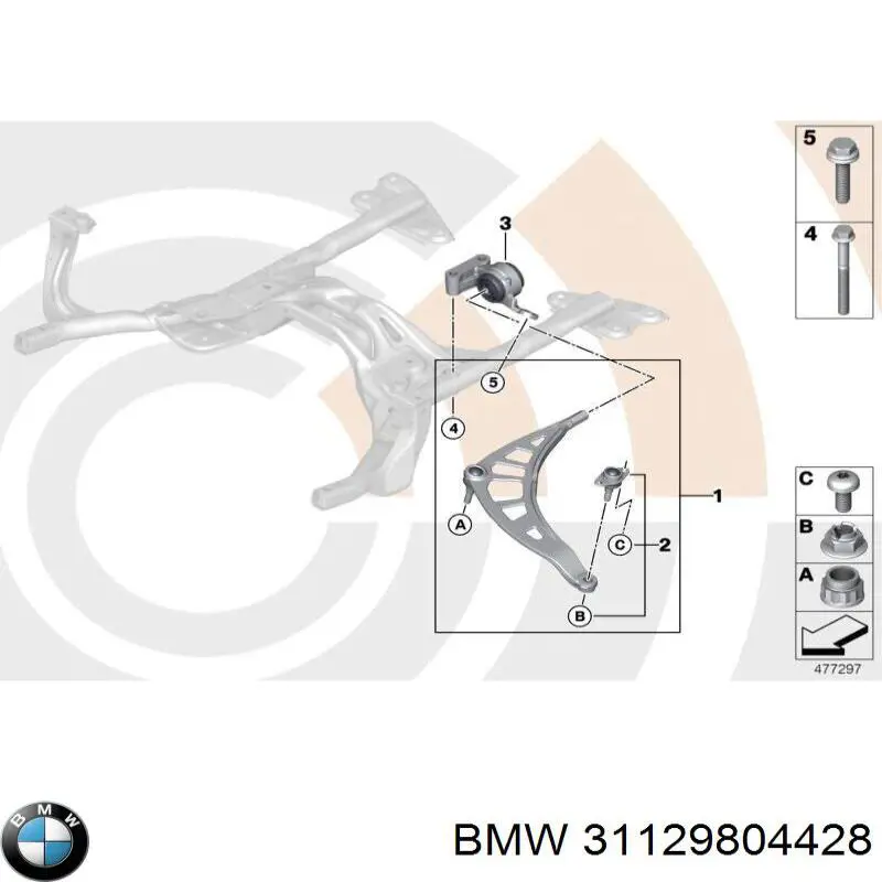 Сайлентблок передней подвески BMW 31129804428 цена, от 52.33 USD