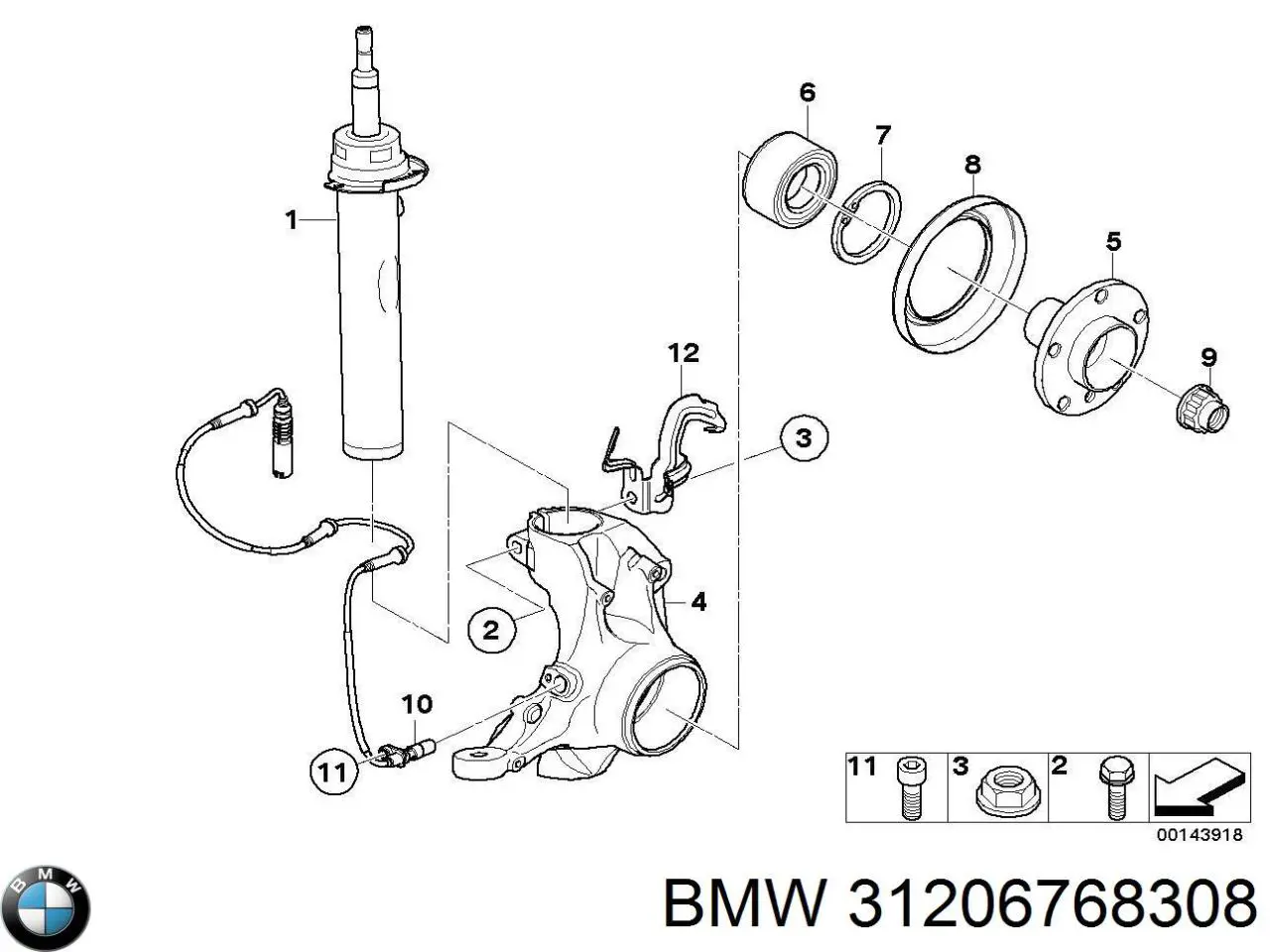 Ступицы передних колес BMW 31206768308 цена, от 135.00 USD