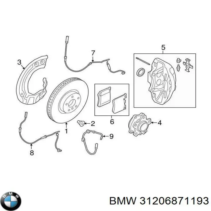 Купить 31206871193 BMW Ступица переднего колеса