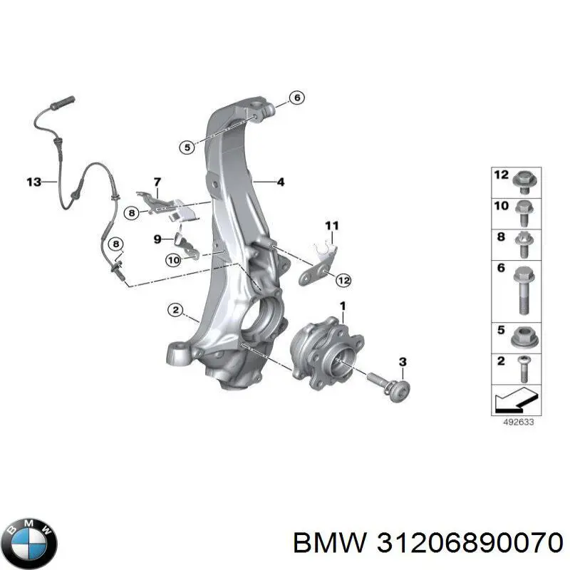 31206890070 BMW cubo dianteiro