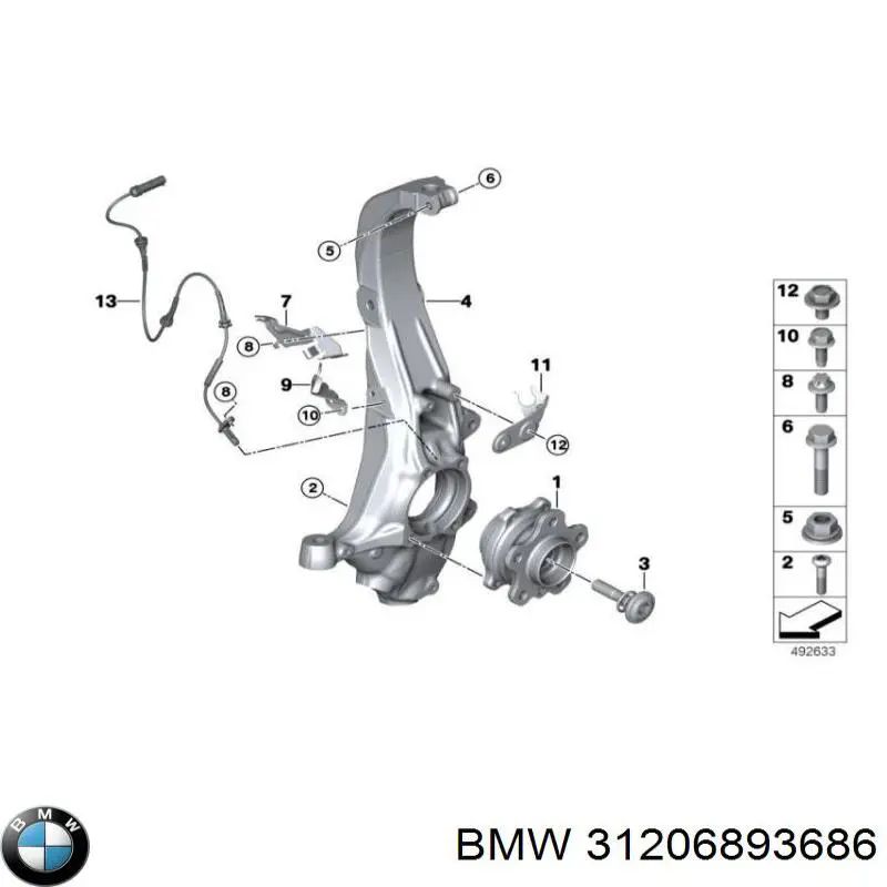 Ступица передняя 31206893686 BMW