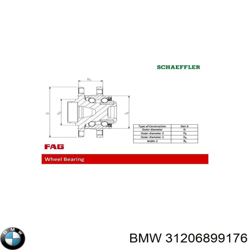 Ступицы задних колес BMW 31206899176 цена, от 300.74 USD