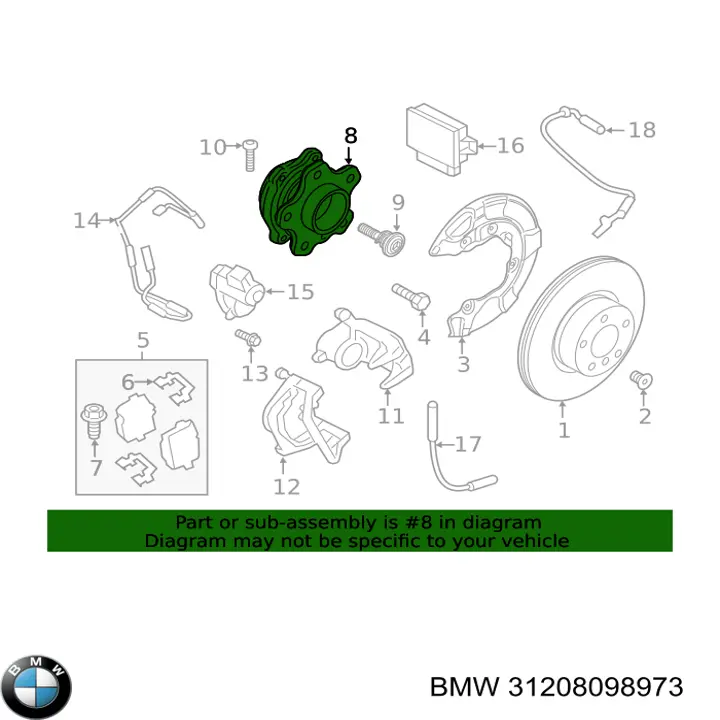 Ступицы задних колес BMW 31208098973 цена, от 469.11 USD