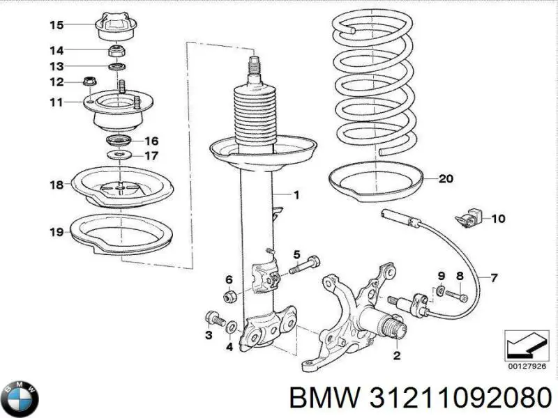 Цапфа (поворотный кулак) передний правый на BMW 3 (E36) купить.