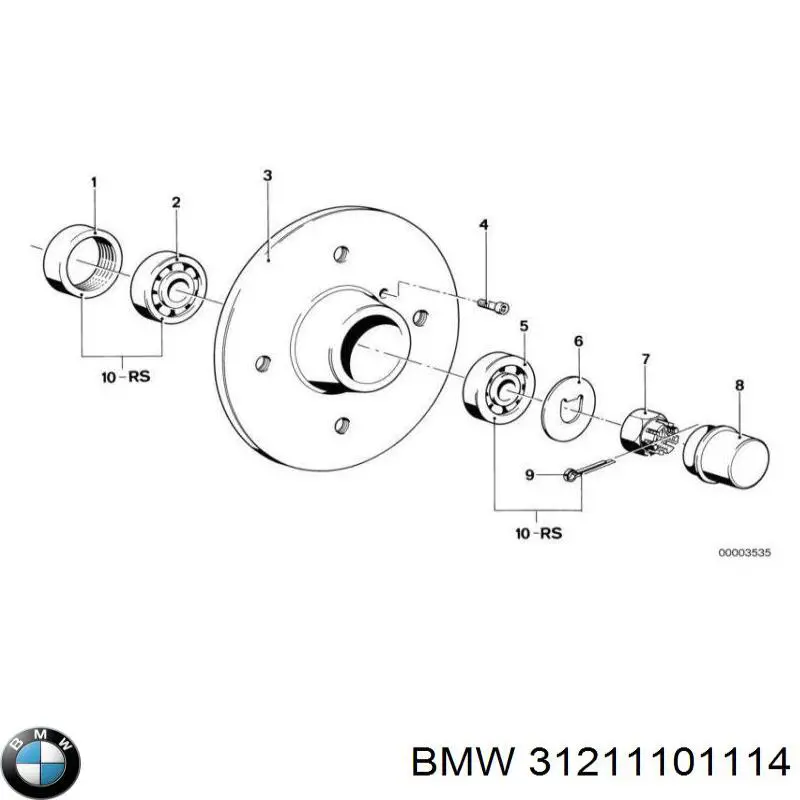 31211101114 BMW сальник передней ступицы внутренний