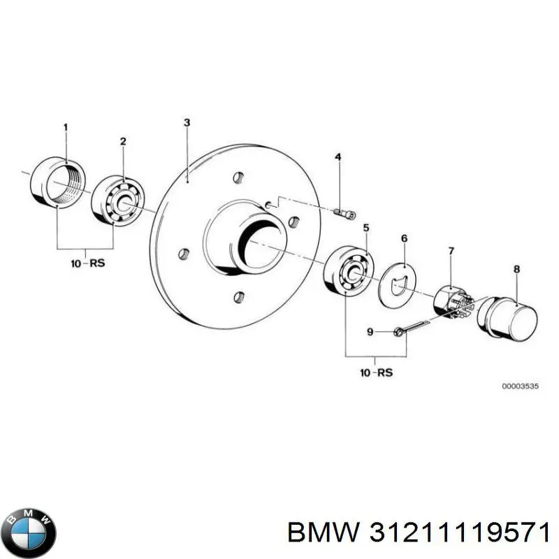 Комплект подшипника ступицы колеса BMW 31211119571 цена, от 18.55 USD
