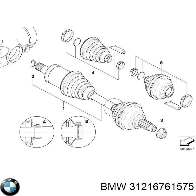 31216761575 BMW pino moente (extremidade do eixo dianteiro esquerdo)