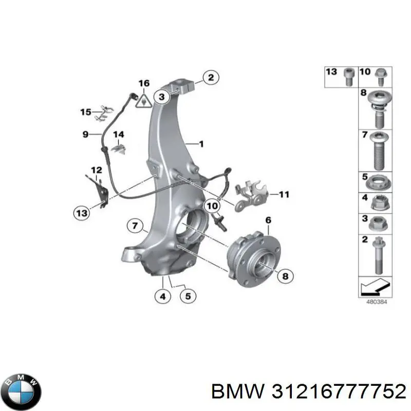 31214082762 BMW pino moente (extremidade do eixo dianteiro direito)
