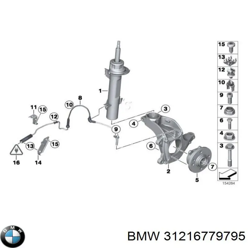 31216779795 BMW pino moente (extremidade do eixo dianteiro esquerdo)