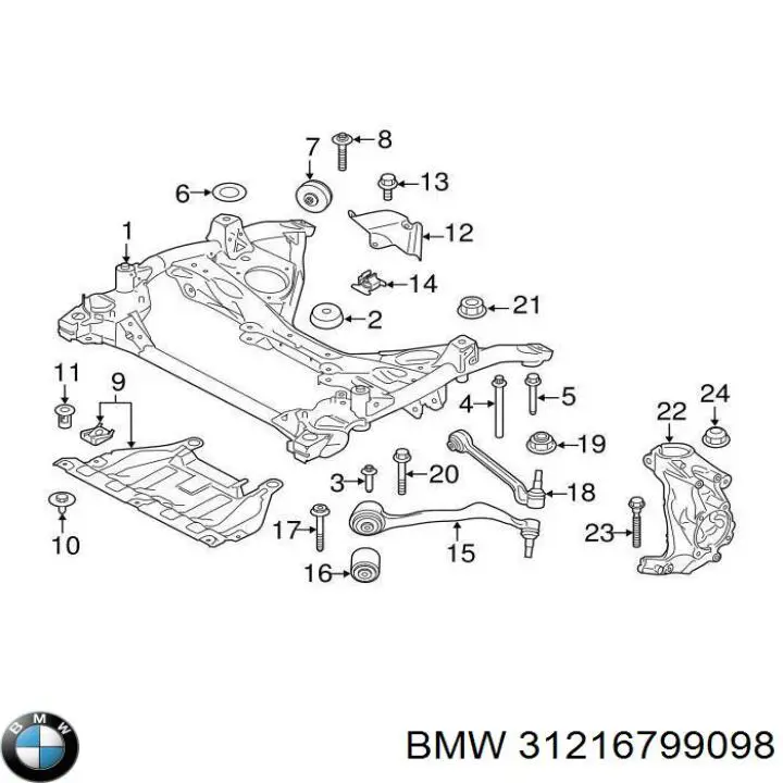 Цапфа (поворотный кулак) передний правый BMW 31216799098 цена, от 253.95 USD