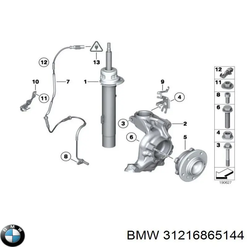 31216865144 BMW pino moente (extremidade do eixo dianteiro direito)