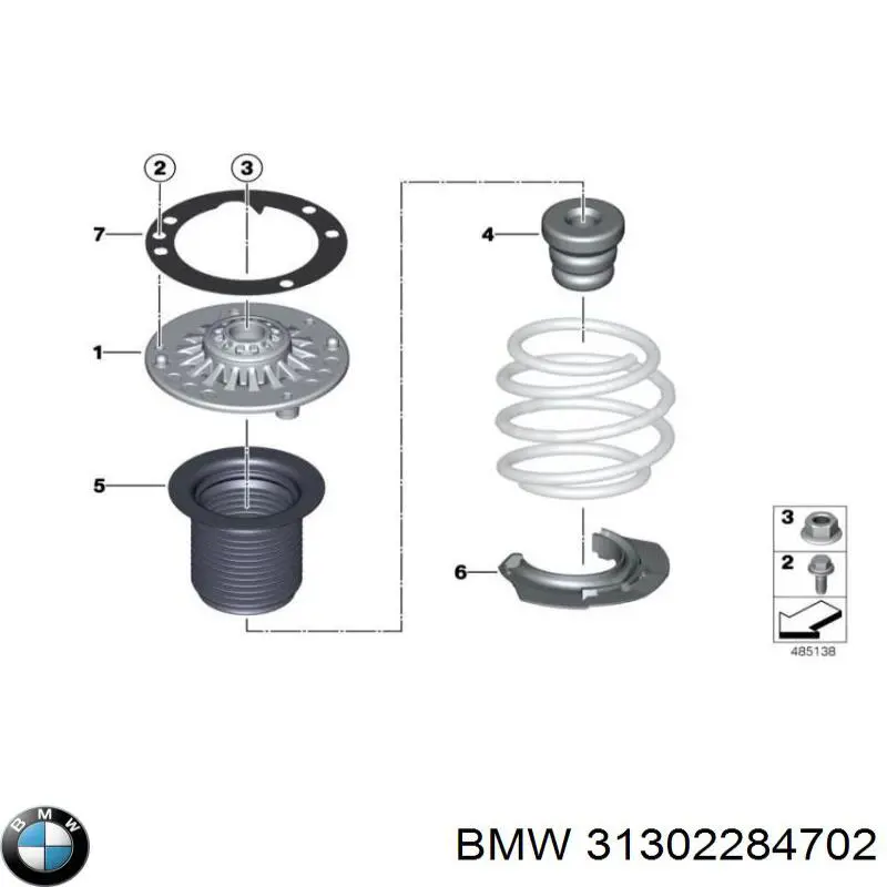 Опора заднего амортизатора BMW 31302284702 цена, от 160.02 USD