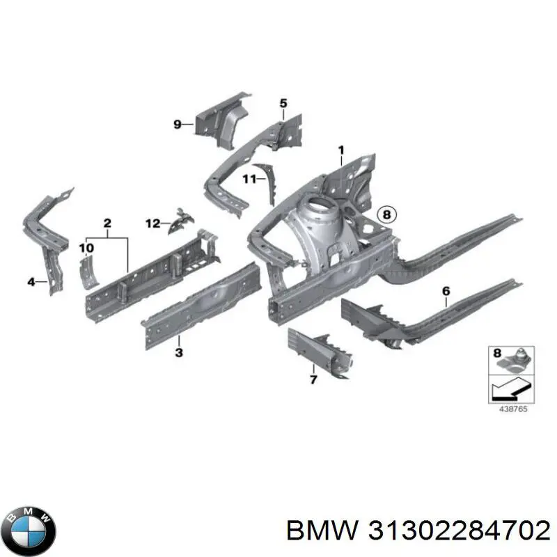 Купить 31302284702 BMW Опора амортизатора заднего