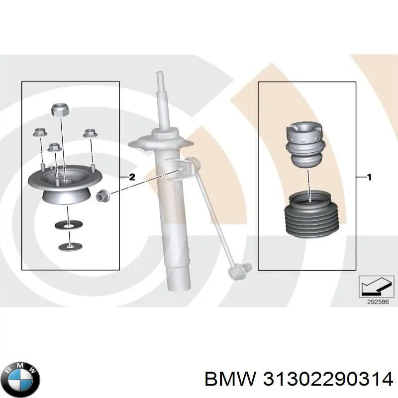 Пыльник амортизатора переднего BMW 31302290314